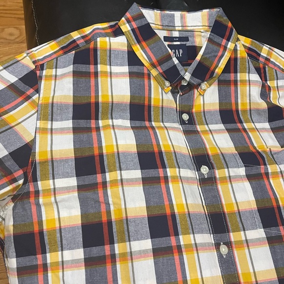 Gap multi plaid short sleeve shirt Sz XL - Picture 2 of 12